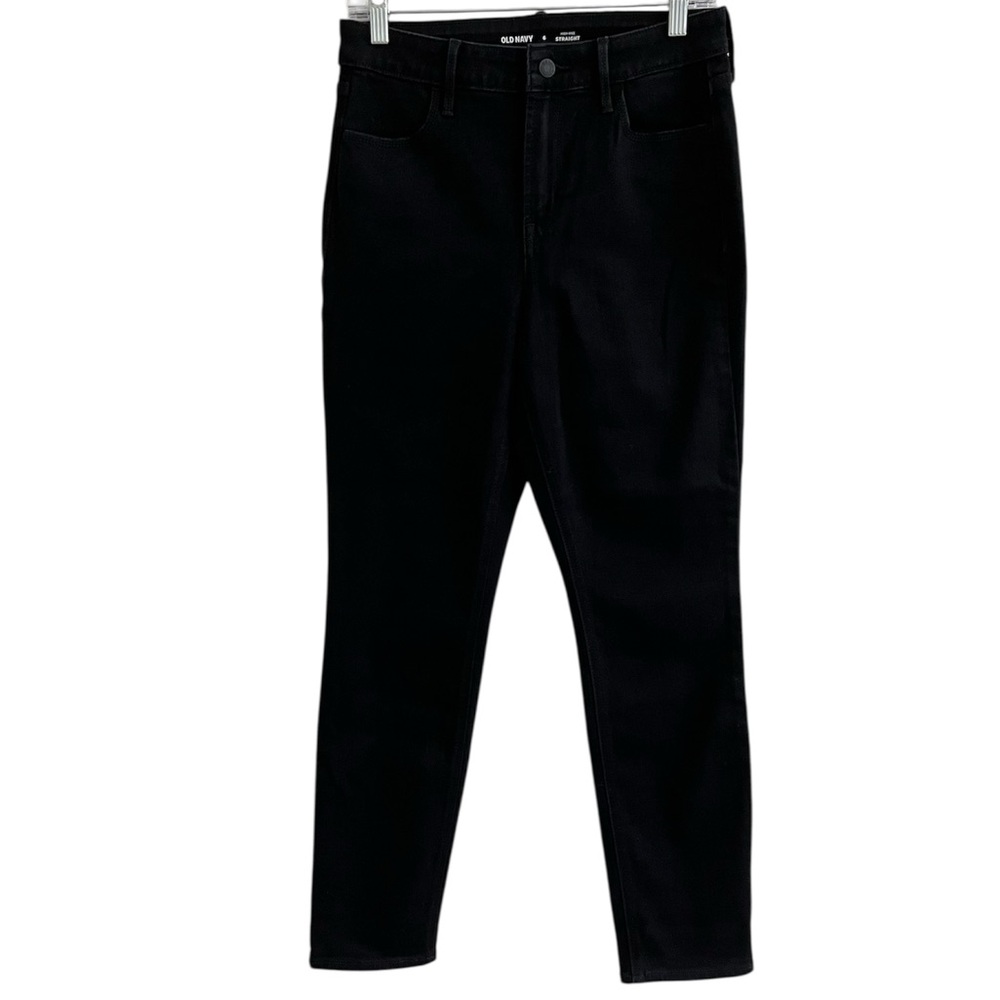 Old Navy Women's Size 6 High-Rise Straight Leg Black Stretch Jeans